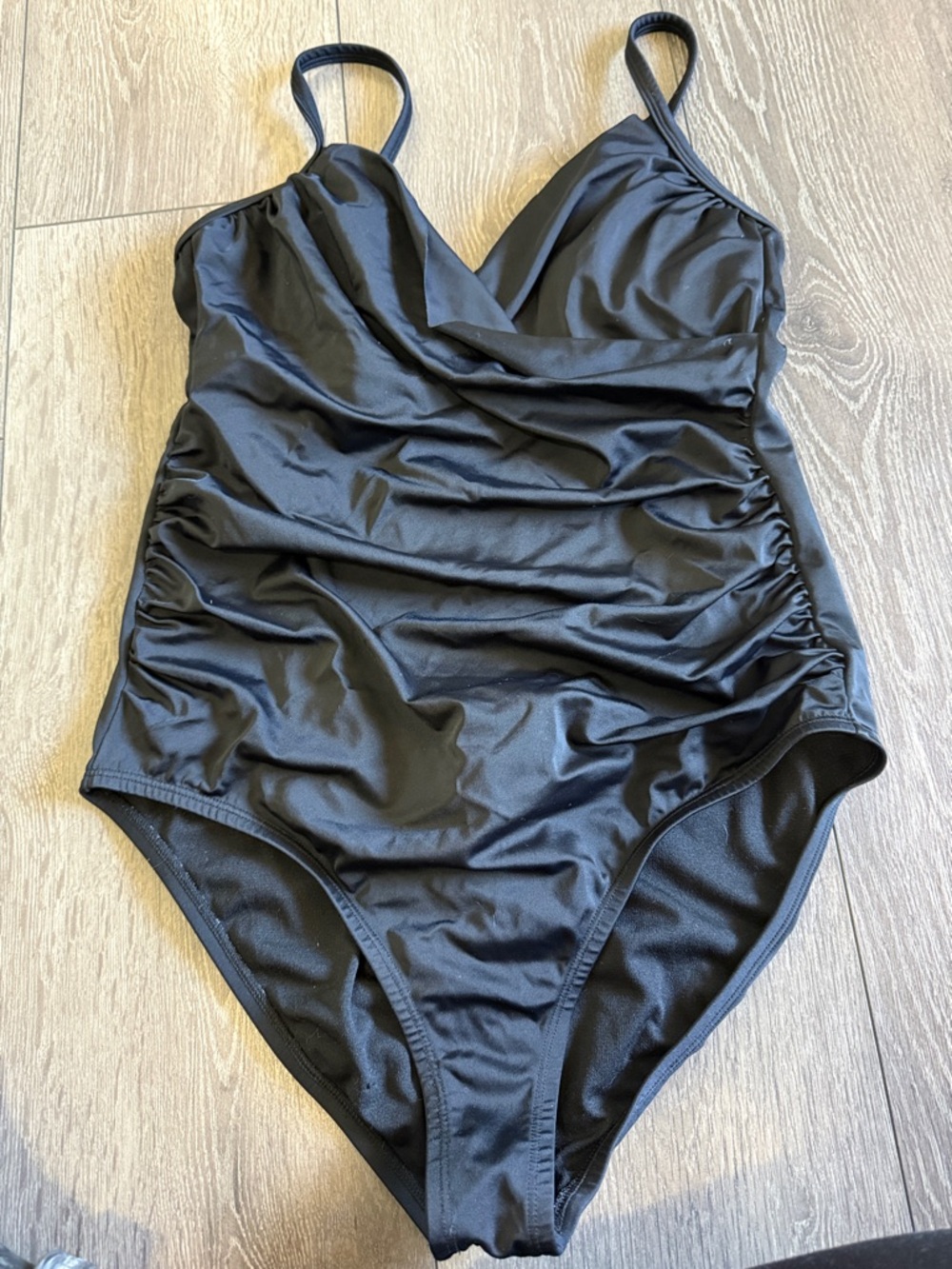 Black Ruched One-Piece Swimsuit - Classic Women's Swimwear
